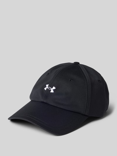 Productfoto, zwarte Cap met logo-Stitching van Under Armour, effen kleur, zachte textuur, Dames Cap van Under Armour