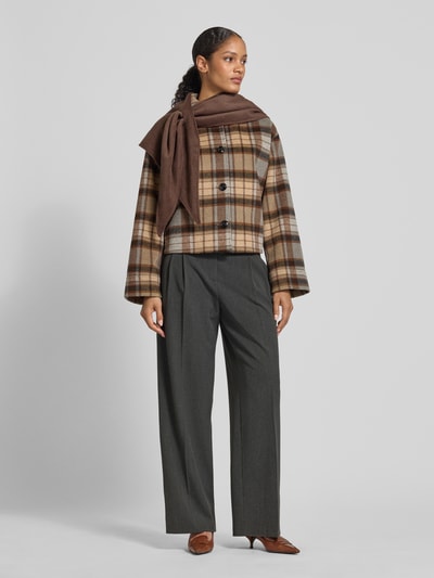 Jake*s Collection Kurtka z wykładanym kołnierzem i listwą guzikową Piaskowy 1