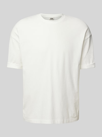 Drykorn T-shirt met geribde ronde hals, model 'NOLIEN' Offwhite - 2