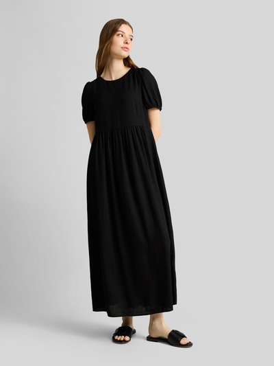 Tom Tailor Denim Figurumspielendes Midikleid aus Viskose-Leinen-Mix Black 4