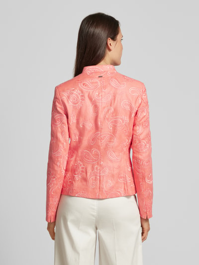 WHITE LABEL Leinenblazer mit Paisley-Muster Koralle 5