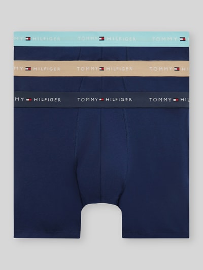 Tommy Hilfiger obcisłe bokserki o kroju regular fit z mieszanki bawełny w zestawie 3 szt. Granatowy 2