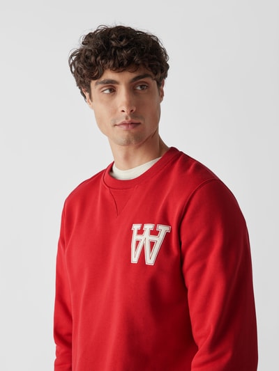 WOOD WOOD Sweatshirt mit Logo-Motiv Rot 3