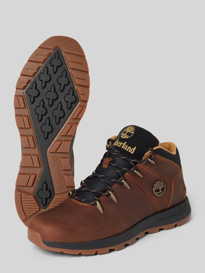 Timberland Buty sznurowane ze skóry z detalami z logo model ‘Sprint Trekker’ Średniobrązowy 3