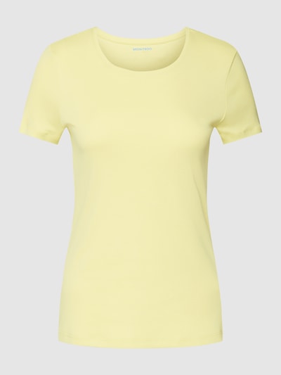 Montego T-Shirt mit geripptem Rundhalsausschnitt Neon Gruen 2