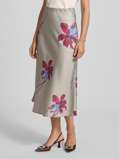 YAS Spódnica midi z plisami model ‘PELLA’ Szarobrązowy 4