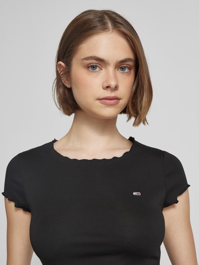 Tommy Jeans Slim Fit T-Shirt aus Baumwoll-Elasthan-Mix Metallic Black 3
