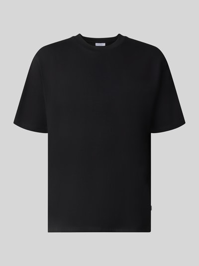 Produktfoto, Oversized T-Shirt aus reiner Baumwolle von Lindbergh, czarny, krój oversized, miękka faktura, Męski t-shirt, Długość tyłu 70 cm w rozmiarze M