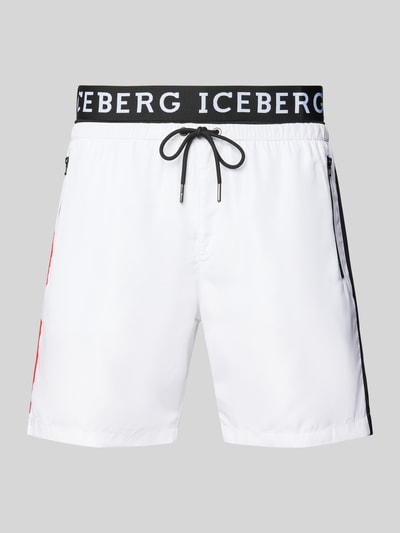 Iceberg Swim Badehose mit seitlichen Reißverschlusstaschen Weiss 1