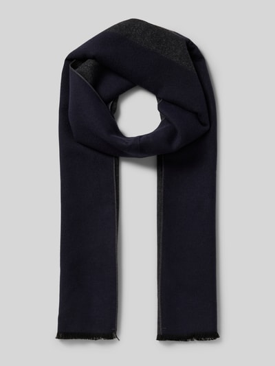 Christian Berg Men Sjaal met rafels Marineblauw - 1