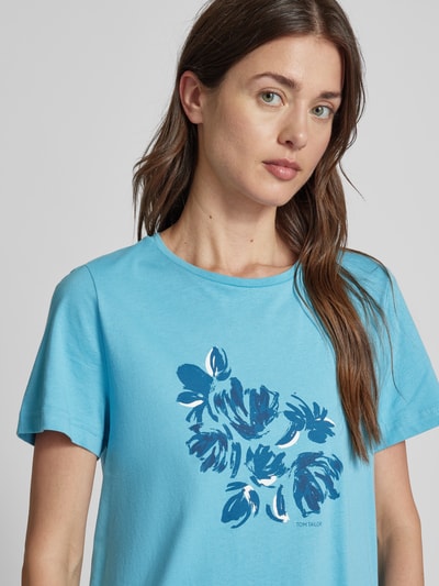 Tom Tailor T-Shirt mit floralem Print Petrol 3