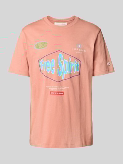 CHAMPION T-shirt met labeldetails Abrikoos - 2