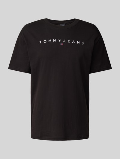 Tommy Jeans T-shirt o kroju regular fit z wyhaftowanym logo Czarny 2