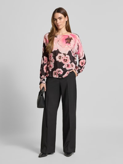 Marc Cain Regular fit blouse met boothals Zwart - 1