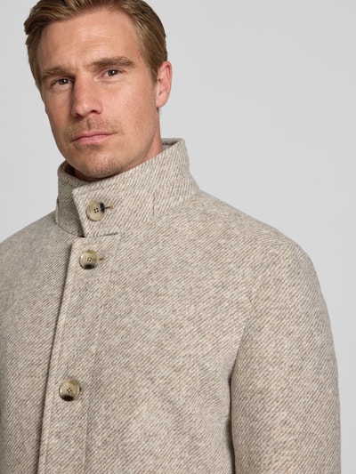 Strellson Regular Fit Mantel mit Woll-Anteil Modell '11 FYNN' Beige 3