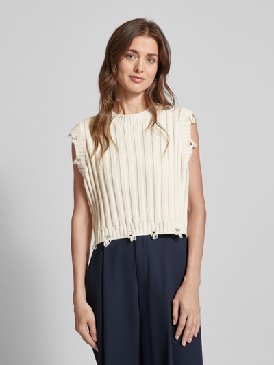 Vero Moda Spencer met V-hals, model 'DANNA' Ecru - 4