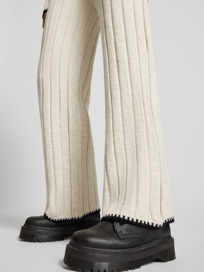 Only Regular fit bell bottom in riblook, model 'CHICK' Offwhite - 3