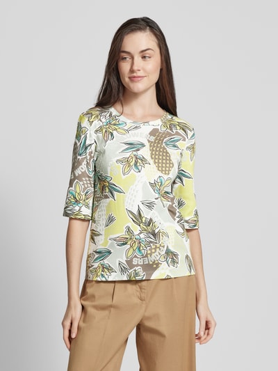 Marc Cain Blouseshirt met all-over motief Mintgroen - 4