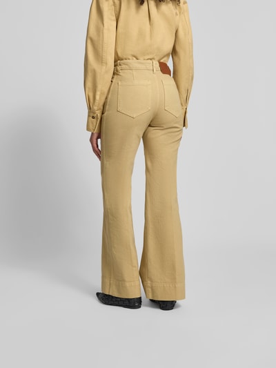 Victoria Beckham Bootcut Fit Jeans aus reiner Baumwolle Hellgelb 5