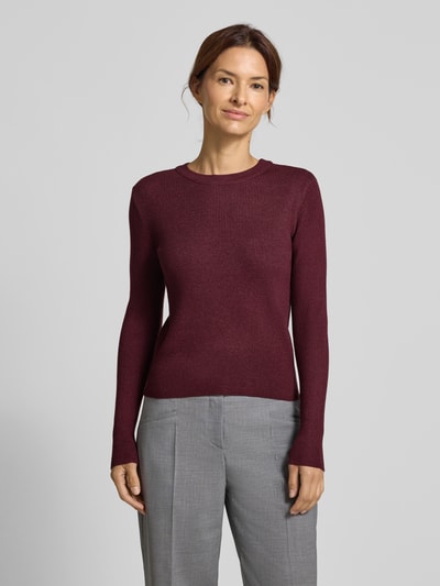 Vila Bluzka z długim rękawem z imitacji dzianiny model ‘Vicomfy’ Śliwkowy 4