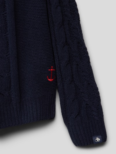 Scotch & Soda Sweter z dzianiny z okrągłym dekoltem model ‘Chenille’ Niebieski 2