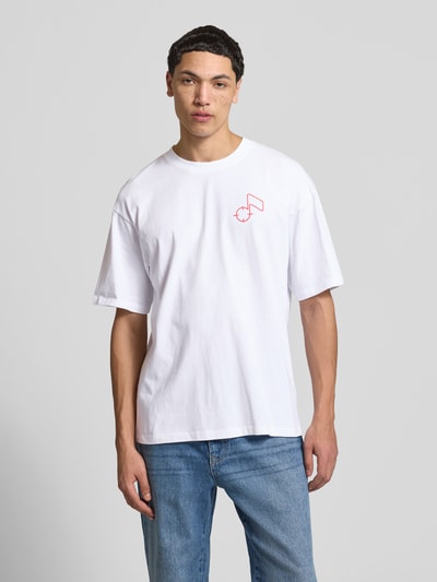 Edwin T-shirt z bawełny Model 'CHARMER' Biały 4