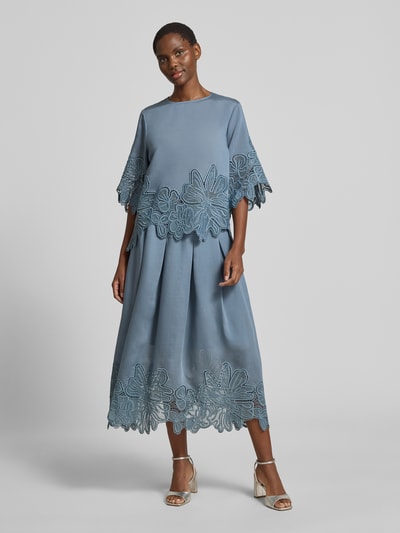 Cph Muse Blusenshirt aus Lyocell-Mix mit Spitze Modell 'MOLLY' Rauchblau 1