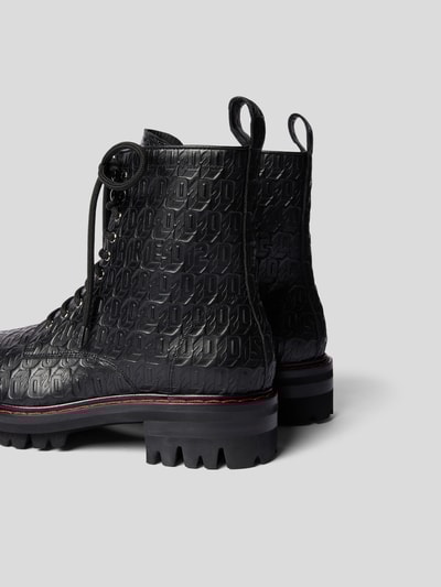 Dsquared2 Schnürboots mit Allover-Logo Schwarz 3