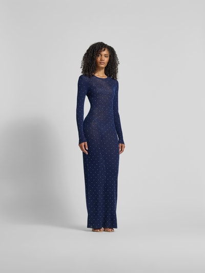 Rabanne Maxikleid in semitransparentem Design Blau 4