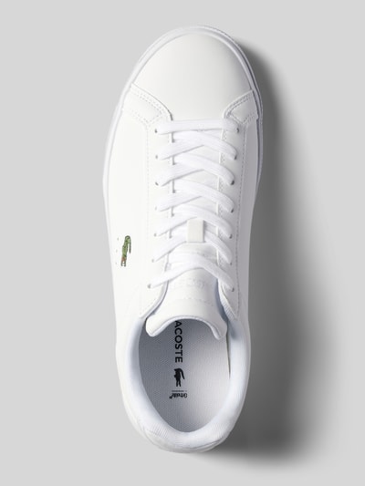 Lacoste Sneaker aus Leder in unifarbenem Design Weiss 3