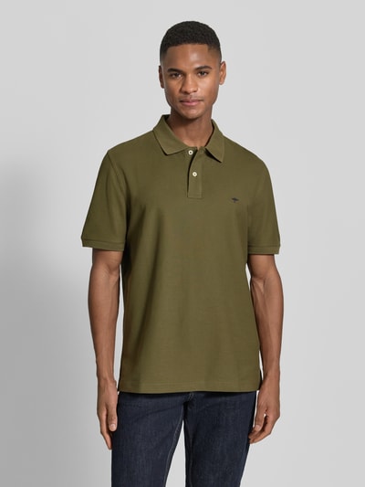 Fynch-Hatton koszulka polo o kroju regular fit z wyhaftowanym logo Oliwkowy 4