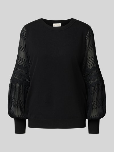 Apricot Gebreide pullover met ribboorden Zwart - 2