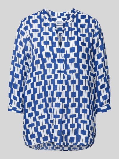 Seidensticker Linnen blouse met 3/4-mouwen, model 'Washer!' Blauw - 2