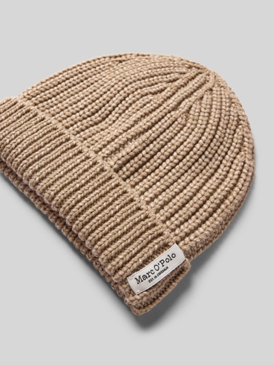 Produktfoto, Mütze mit breitem Umslag van Marc O'Polo in beige, grof gebreid, zichtbare textuur, Dames Mütze van Marc O'Polo