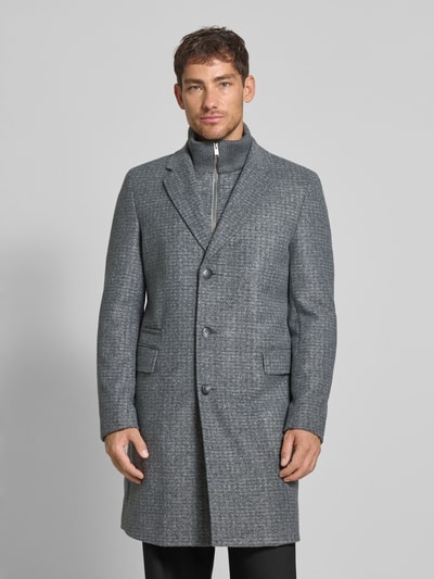 BOSS Slim Fit Mantel mit Woll-Anteil Modell 'H-HYDE-J-BIB-PAD-254' Hellgrau 4