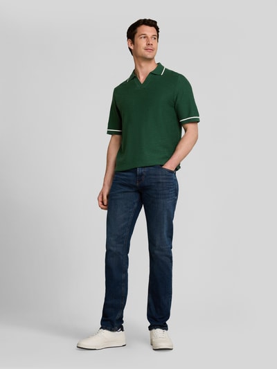 Tom Tailor Koszulka polo z czystej bawełny o wyglądzie dzianiny, krój regular fit Ciemnozielony 1