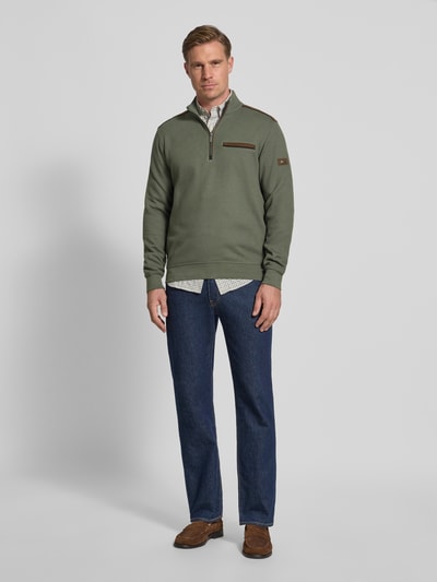 bugatti Sweatshirt mit Label-Detail Khaki 1