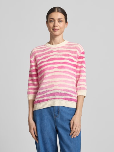 Rich & Royal Strickpullover aus Mohair-Mix mit 3/4-Arm Rosa 4