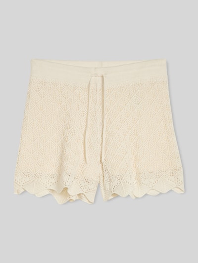 Tom Tailor Denim Regular Fit Shorts aus Baumwoll-Mix in Lochstrick Ecru 2