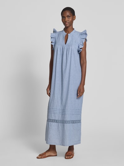 mbyM Maxi-jurk met tuniekkraag, model 'Gemala' Lichtblauw - 4