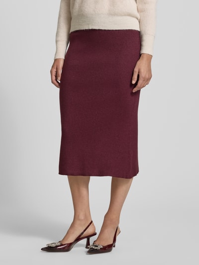 Vila Spódnica z dzianiny o długości do kolan z elastycznym pasem model ‘COMFY’ Śliwkowy 4