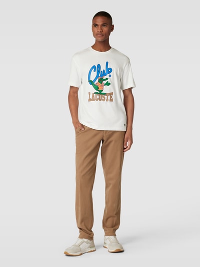 Lacoste T-Shirt mit Label-Print Offwhite 1