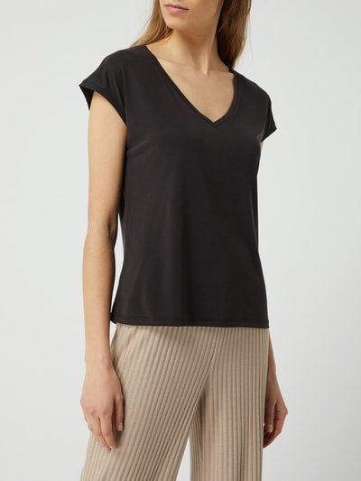 VERO MODA Bluzka z mieszanki modalu model ‘Filli’ Czarny 4