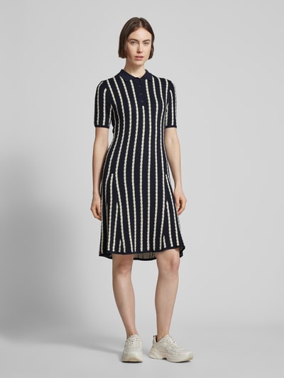 Tommy Hilfiger Knielanges Polokleid mit Streifenmuster Marine 4