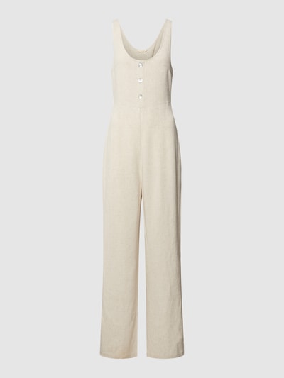 Review Jumpsuit met gestileerde knoopsluiting Beige - 2