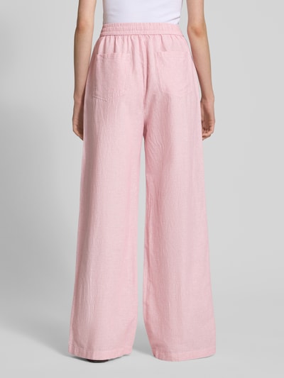 Tommy Jeans Spodnie szerokie z mieszanki bawełny i lnu Jasnoróżowy 5