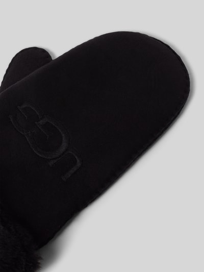 UGG Handschoenen van lamsleer met labelstitching Zwart - 3