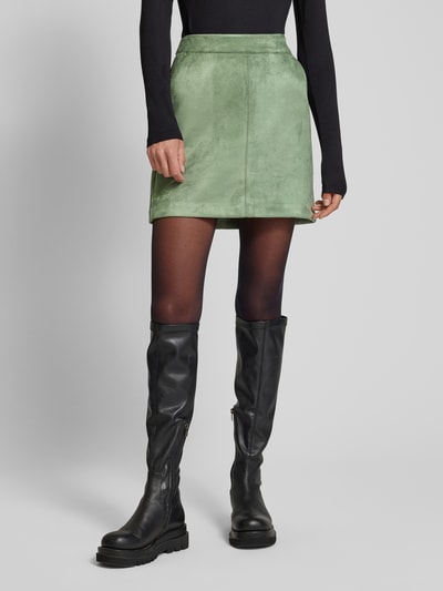 Vero Moda Minirok in leerlook Rietgroen - 4