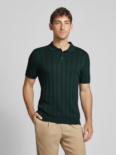 MCNEAL Poloshirt met ribboorden Flessengroen - 4