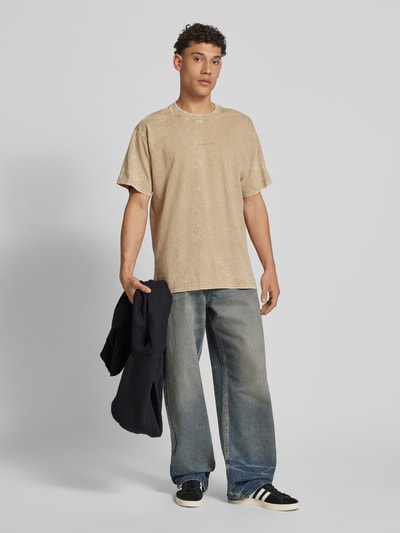 G-Star Raw T-shirt met labelprint Beige - 1